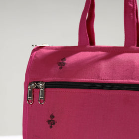 Pink Handcrafted Jacquard Cotton Hand Bag