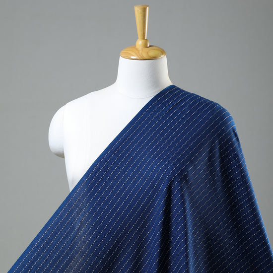 Blue - Jacquard Prewashed Cotton Fabric 45