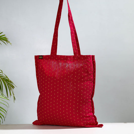 Pink - Jacquard Cotton Jhola Bag
