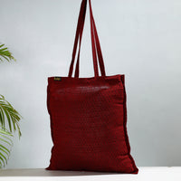 Maroon - Jacquard Cotton Jhola Bag