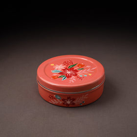 Floral Handpainted Enamelware Stainless Steel Masala Box (7 x 7 in) 01