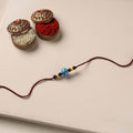 Handmade Blue Pottery & GS Bead Work Rakhi 12
