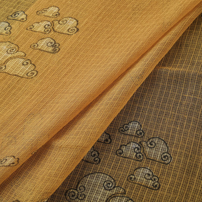 Yellow - Akola Hand Block Print Kota Doria Cotton Fabric 36
