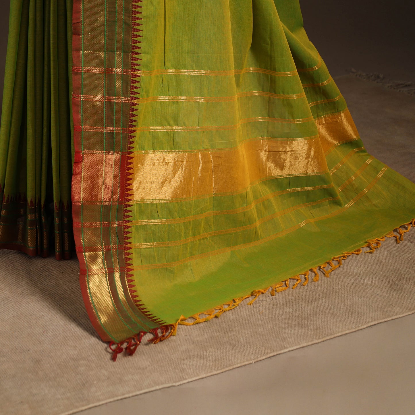 Green - kandangi chettinad cotton saree with border 75