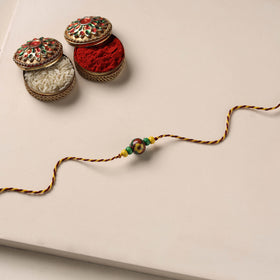 Handmade Blue Pottery & GS Bead Work Rakhi 14