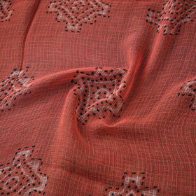 Red - Akola Hand Block Print Kota Doria Cotton Fabric 37