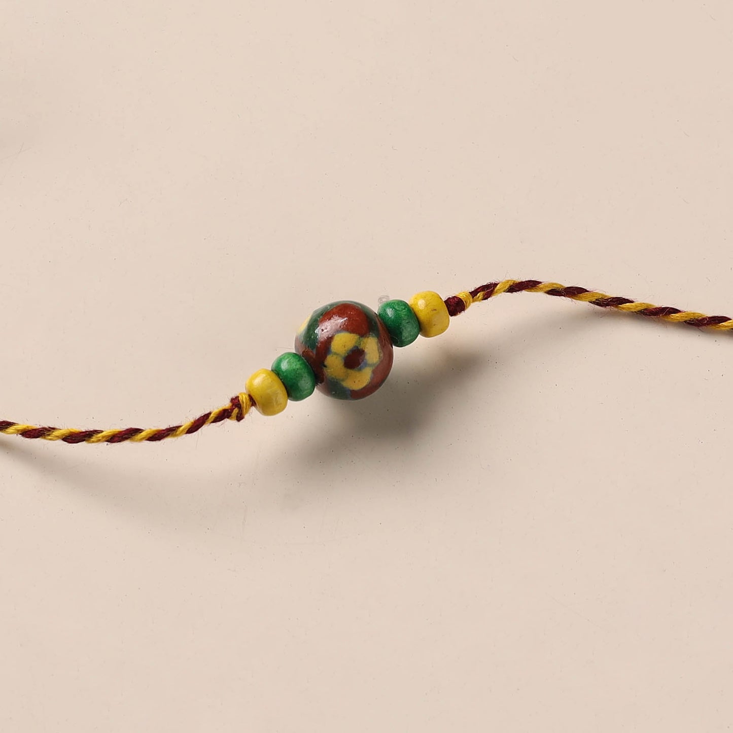 Handmade Blue Pottery & GS Bead Work Rakhi 14