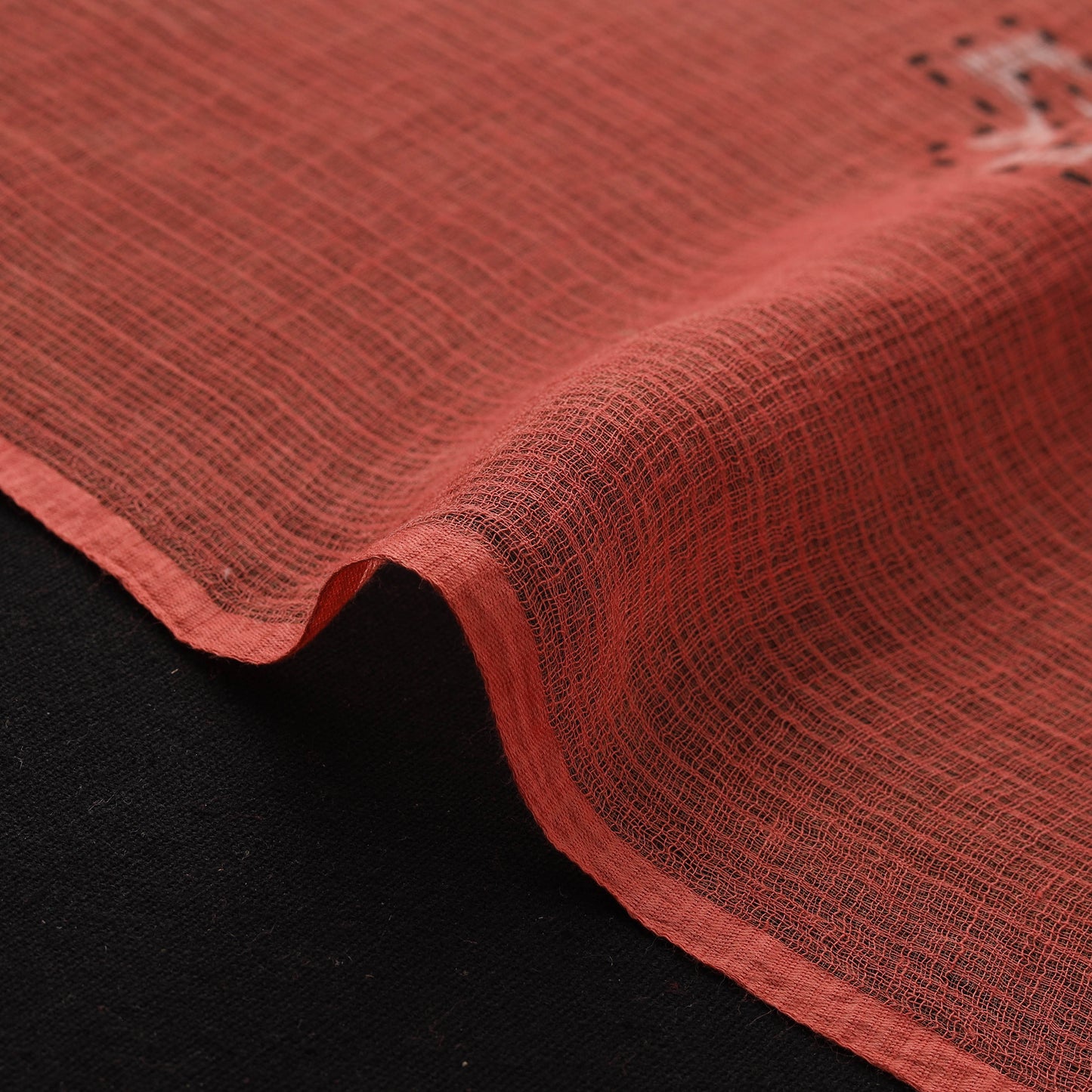 Red - Akola Hand Block Print Kota Doria Cotton Fabric 37