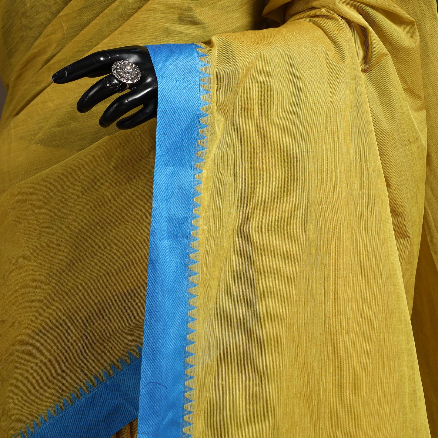 Yellow - kandangi chettinad cotton saree with border 76