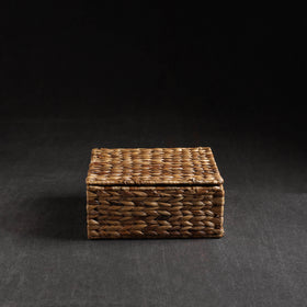 Brown - Handmade Water Hyacinth Basket with lid 05