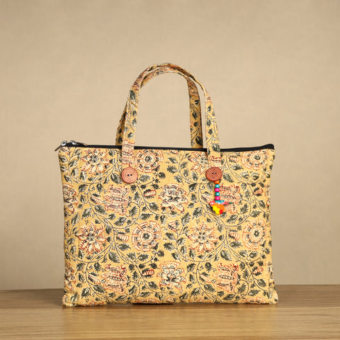 Yellow Handcrafted Quilted Cotton Hand Bag 01