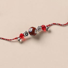 Handmade Blue Pottery & GS Bead Work Rakhi 15