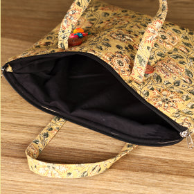 Yellow Handcrafted Quilted Cotton Hand Bag 01