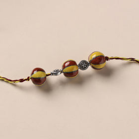 Handmade Blue Pottery & GS Bead Work Rakhi 17