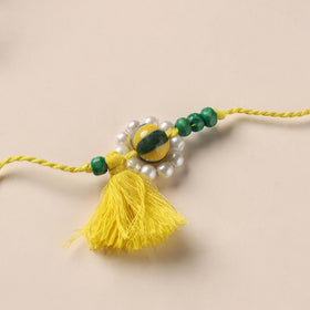 Handmade Blue Pottery & GS Bead Work Rakhi 18
