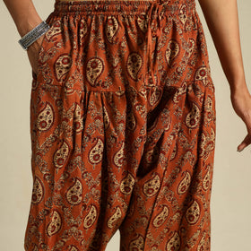 Orange Block Print Cotton Ajrakh Salwar