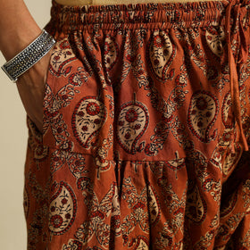 Orange Block Print Cotton Ajrakh Salwar