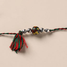 Handmade Blue Pottery & GS Bead Work Rakhi 19