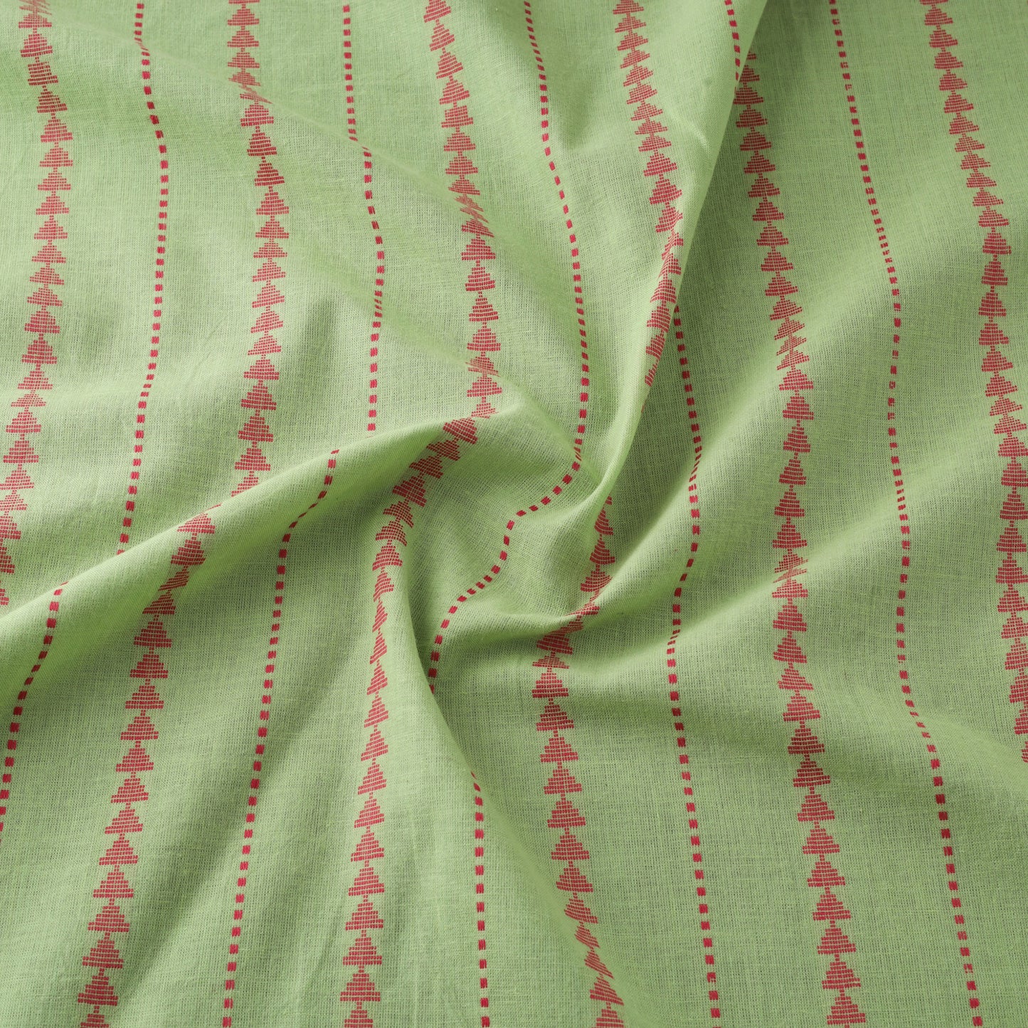Green Prewashed Cotton Jacquard Fabric