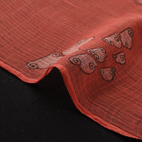 Red - Akola Hand Block Print Kota Doria Cotton Fabric 41