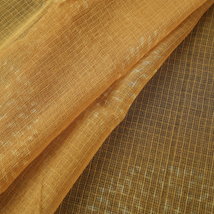 Yellow - Akola Hand Block Print Kota Doria Cotton Fabric 42
