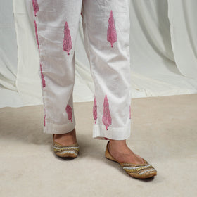 Pink Block Print Cotton Sanganeri Kurta Set