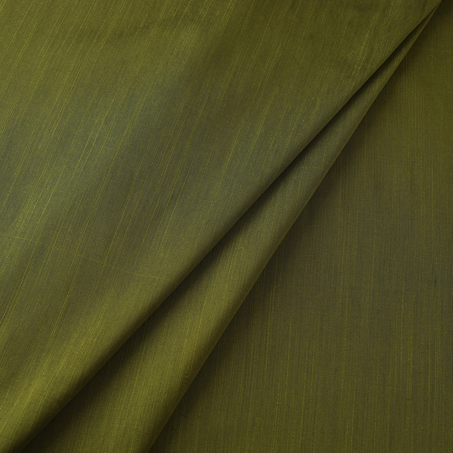 Green Plain Slub Silk Fabric 