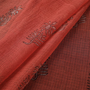 Red - Akola Hand Block Print Kota Doria Cotton Fabric 43