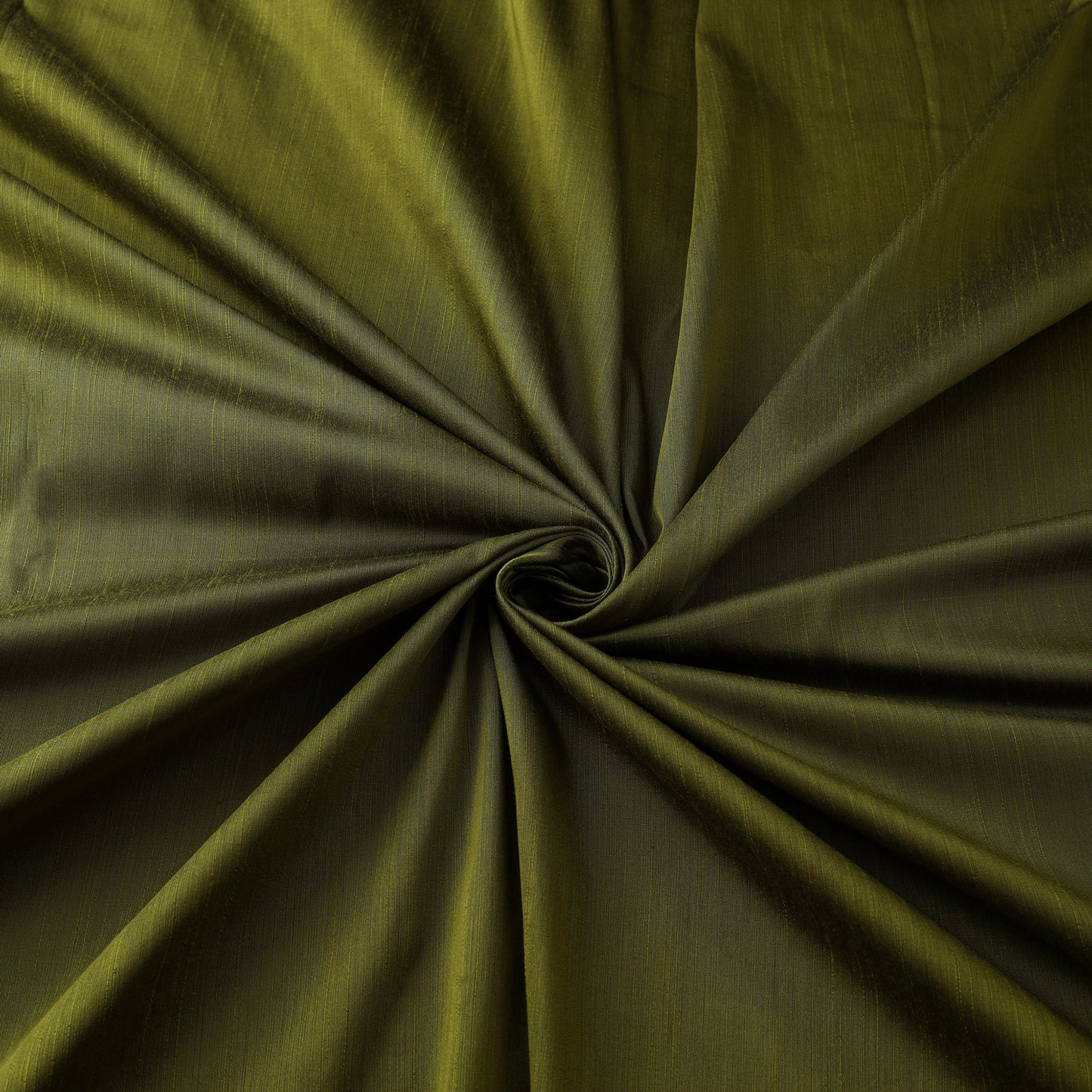 Green Plain Slub Silk Fabric 