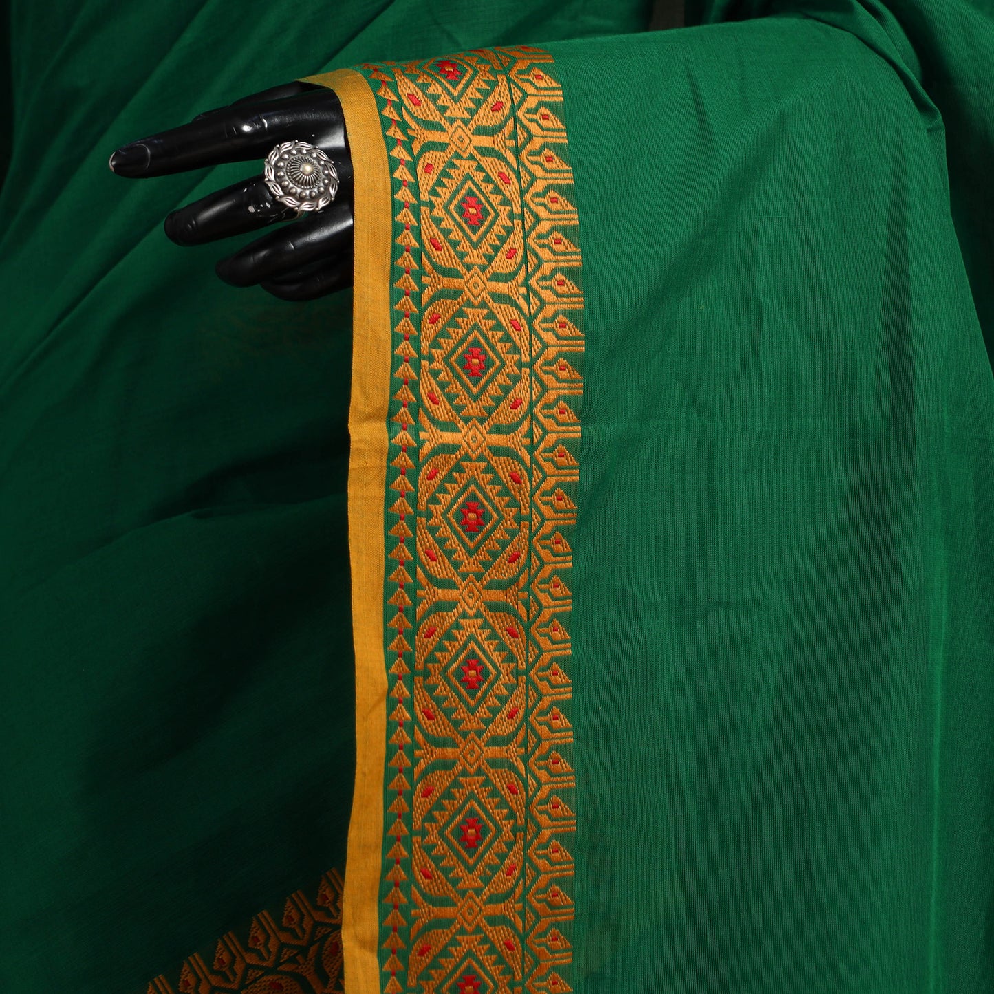 Green - kandangi chettinad cotton saree with border 82