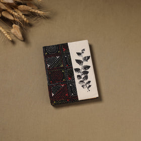 Multi colour - Handmade Paper Notebook with Eco Leaf Print Kantha Work 01