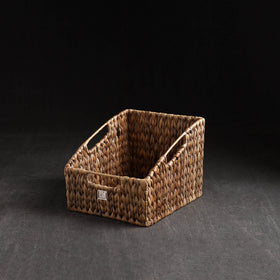 Brown - Handcrafted Organic Water Hyacinth Pantry Basket (10.5 x 8 in)