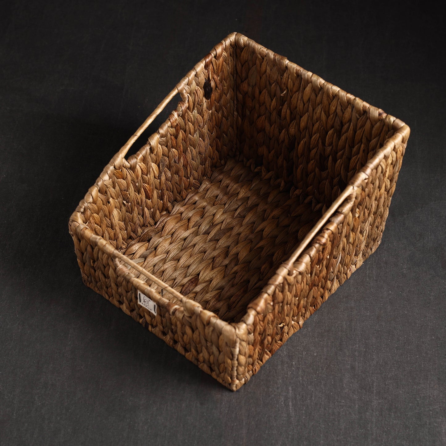 Brown - Handcrafted Organic Water Hyacinth Pantry Basket (10.5 x 8 in)