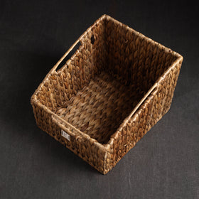 Brown - Handcrafted Organic Water Hyacinth Pantry Basket (10.5 x 8 in)
