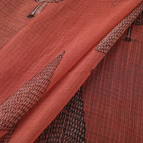 Red - akola hand block print kota doria cotton fabric 45