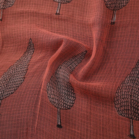 Red - akola hand block print kota doria cotton fabric 45