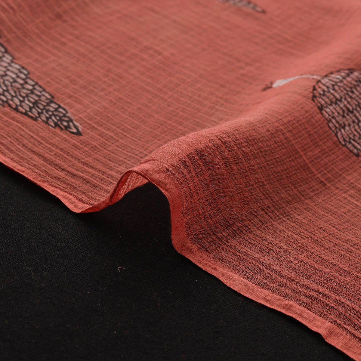 Red - akola hand block print kota doria cotton fabric 45
