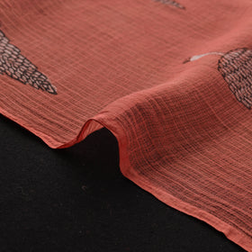 Red - akola hand block print kota doria cotton fabric 45