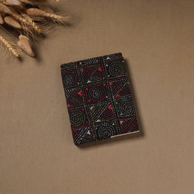 Multi colour - Handmade Paper Notebook with Eco Leaf Print Kantha Work 01