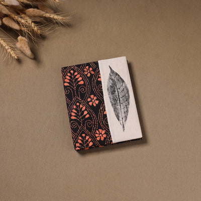 Multi colour - Handmade Paper Notebook with Eco Leaf Print Kantha Work 03