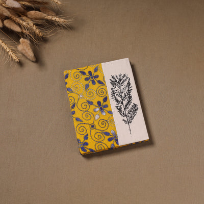 Multi colour - Handmade Paper Notebook with Eco Leaf Print Kantha Work 04