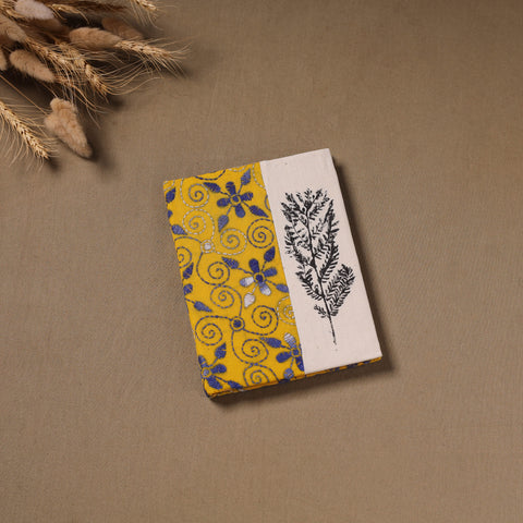 Multi colour - Handmade Paper Notebook with Eco Leaf Print Kantha Work 04