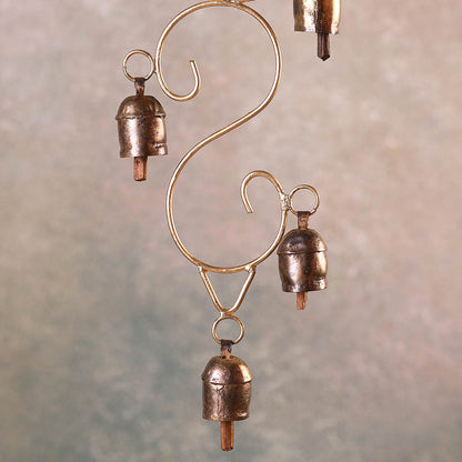 Kutch Copper Coated 5 Bell Double S Chimes
