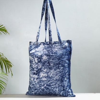Blue - Hand Batik Printed Cotton Jhola Bag
