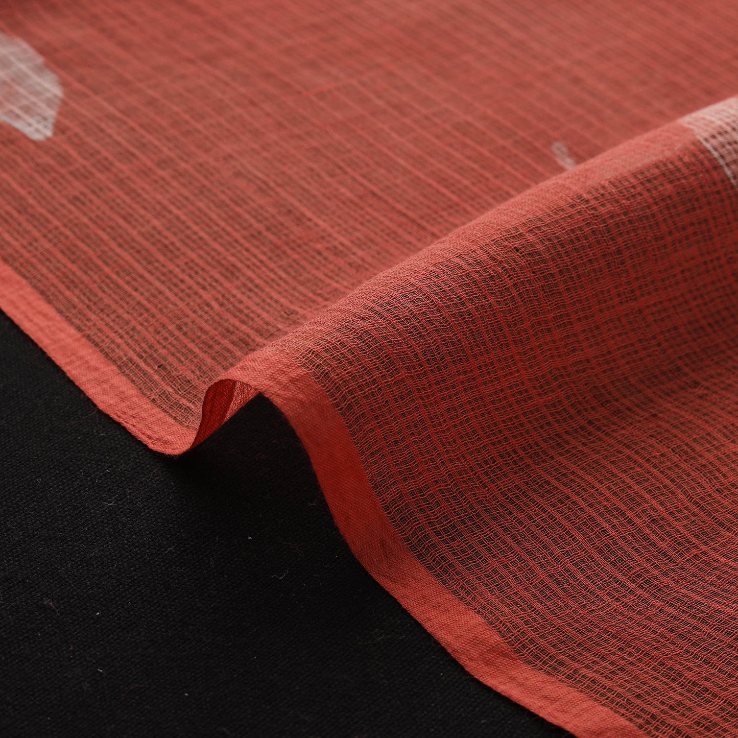 Red - Akola Hand Block Print Kota Doria Cotton Fabric 47