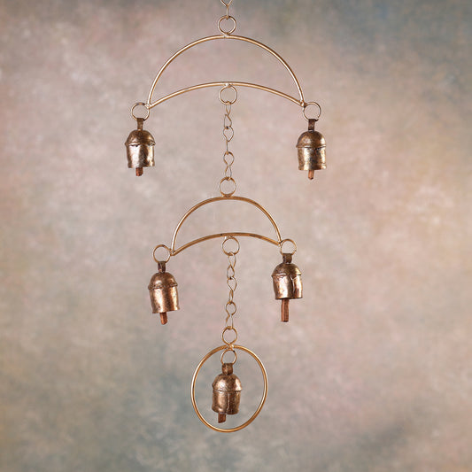 Kutch Copper Coated 5 Bell Double Chatri