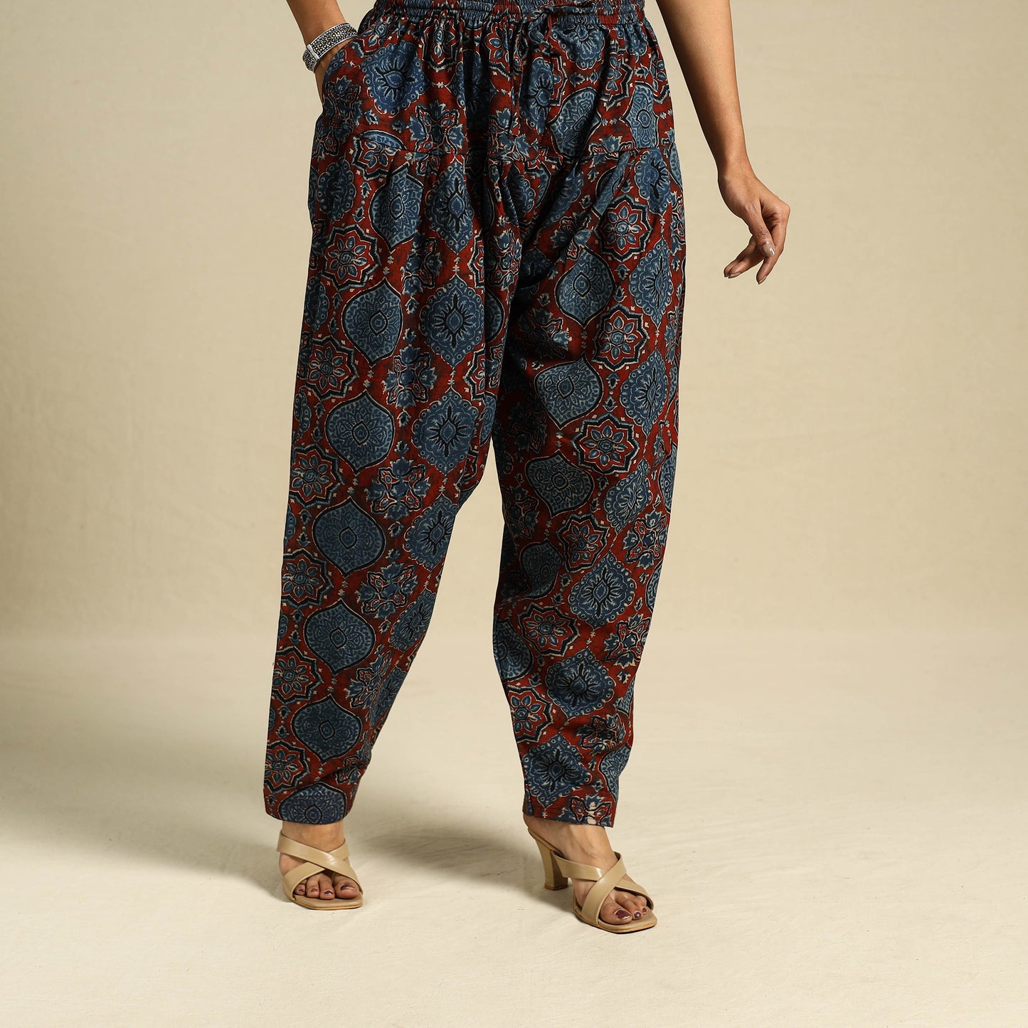 Blue Block Print Cotton Ajrakh Salwar