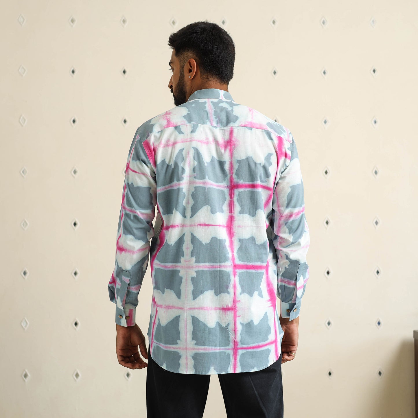 Buy Full Sleeve Tie & Dye Cotton Men Shibori Shirt