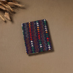 Multi colour - Handmade Paper Notebook with Eco Leaf Print Kantha Work 05