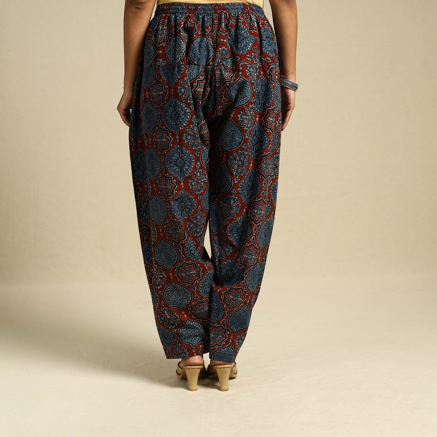 Blue Block Print Cotton Ajrakh Salwar